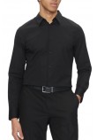 CALVIN KLEIN LS SOLID STRETCH SLIM SHIRT ΠΟΥΚΑΜΙΣΟ ΑΝΔΡΙΚΟ BLACK