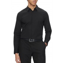 CALVIN KLEIN LS SOLID STRETCH SLIM SHIRT ΠΟΥΚΑΜΙΣΟ ΑΝΔΡΙΚΟ BLACK