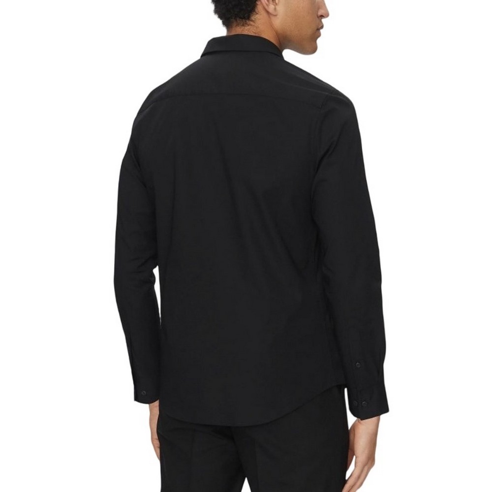 CALVIN KLEIN LS SOLID STRETCH SLIM SHIRT ΠΟΥΚΑΜΙΣΟ ΑΝΔΡΙΚΟ BLACK