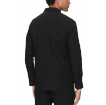 CALVIN KLEIN LS SOLID STRETCH SLIM SHIRT ΠΟΥΚΑΜΙΣΟ ΑΝΔΡΙΚΟ BLACK