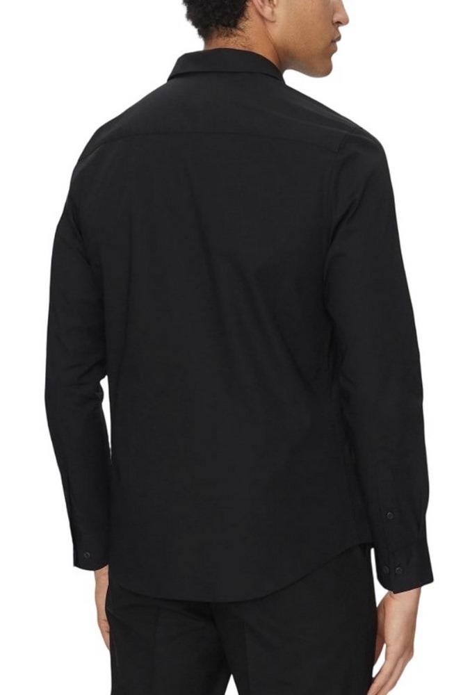 CALVIN KLEIN LS SOLID STRETCH SLIM SHIRT ΠΟΥΚΑΜΙΣΟ ΑΝΔΡΙΚΟ BLACK