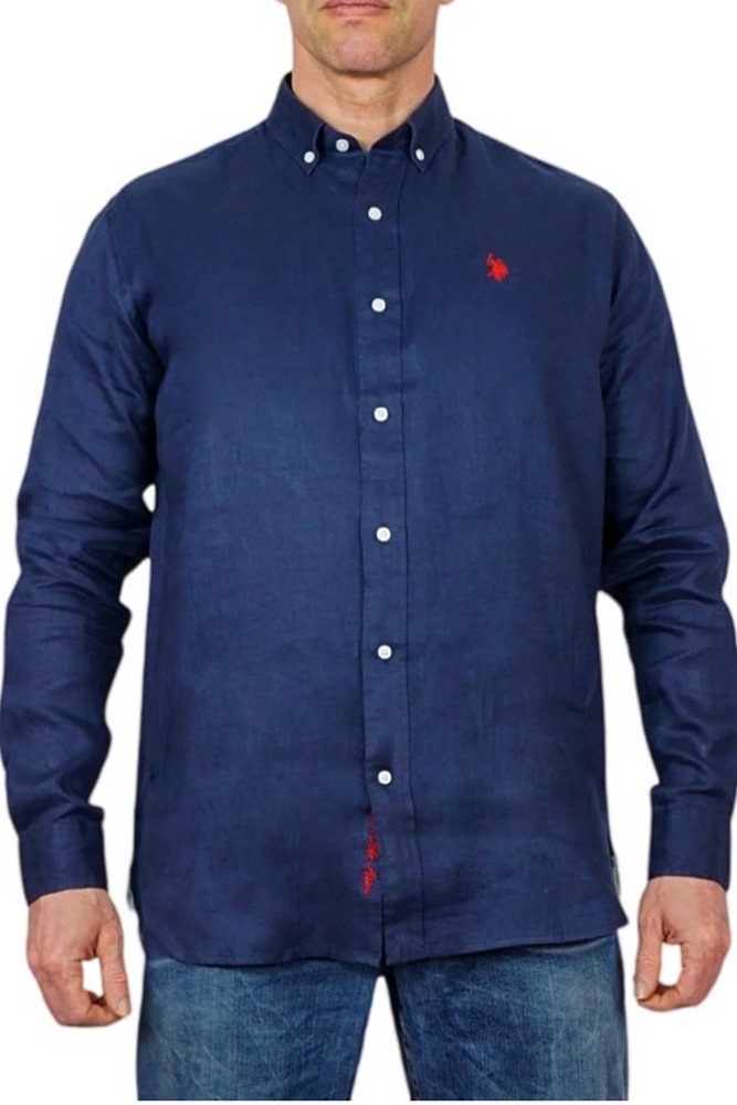 U.S.POLO ZED 000191 EH03 SHIRT LS SLIM FIT ΠΟΥΚΑΜΙΣΟ ΑΝΔΡΙΚΟ NAVY