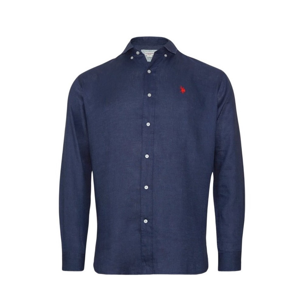 U.S.POLO ZED 000191 EH03 SHIRT LS SLIM FIT ΠΟΥΚΑΜΙΣΟ ΑΝΔΡΙΚΟ NAVY