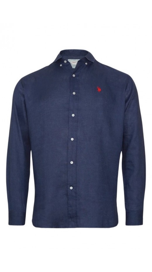 U.S.POLO ZED 000191 EH03 SHIRT LS SLIM FIT ΠΟΥΚΑΜΙΣΟ ΑΝΔΡΙΚΟ NAVY