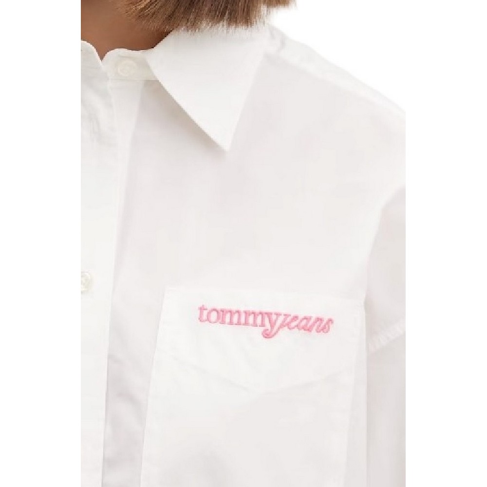 TOMMY JEANS OVS POPLIN SHIRT ΠΟΥΚΑΜΙΣΟ ΓΥΝΑΙΚΕΙΟ ECRU