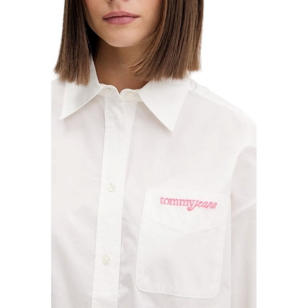 TOMMY JEANS OVS POPLIN SHIRT ΠΟΥΚΑΜΙΣΟ ΓΥΝΑΙΚΕΙΟ ECRU