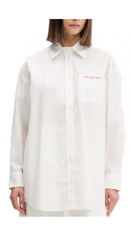 TOMMY JEANS OVS POPLIN SHIRT ΠΟΥΚΑΜΙΣΟ ΓΥΝΑΙΚΕΙΟ ECRU