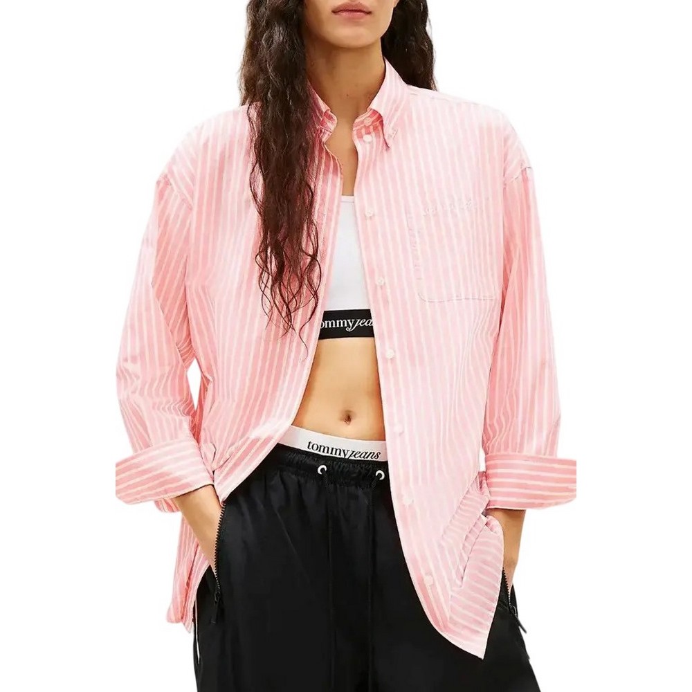 TOMMY JEANS OVS POPLIN SHIRT ΠΟΥΚΑΜΙΣΟ ΓΥΝΑΙΚΕΙΟ PINK