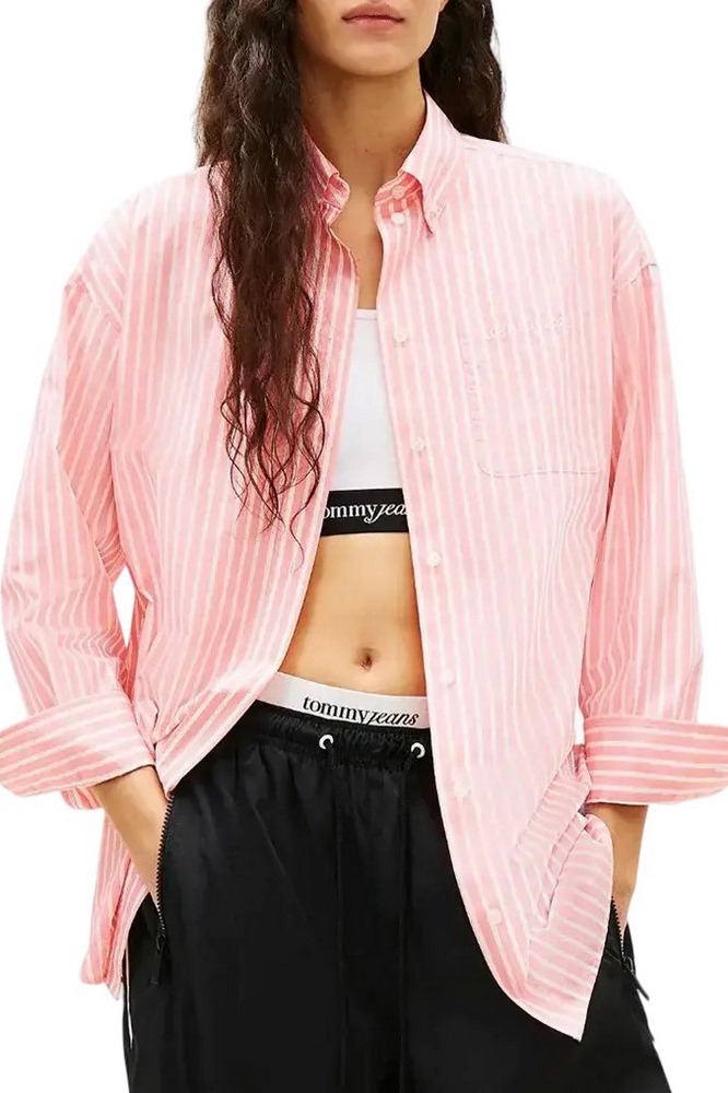 TOMMY JEANS OVS POPLIN SHIRT ΠΟΥΚΑΜΙΣΟ ΓΥΝΑΙΚΕΙΟ PINK