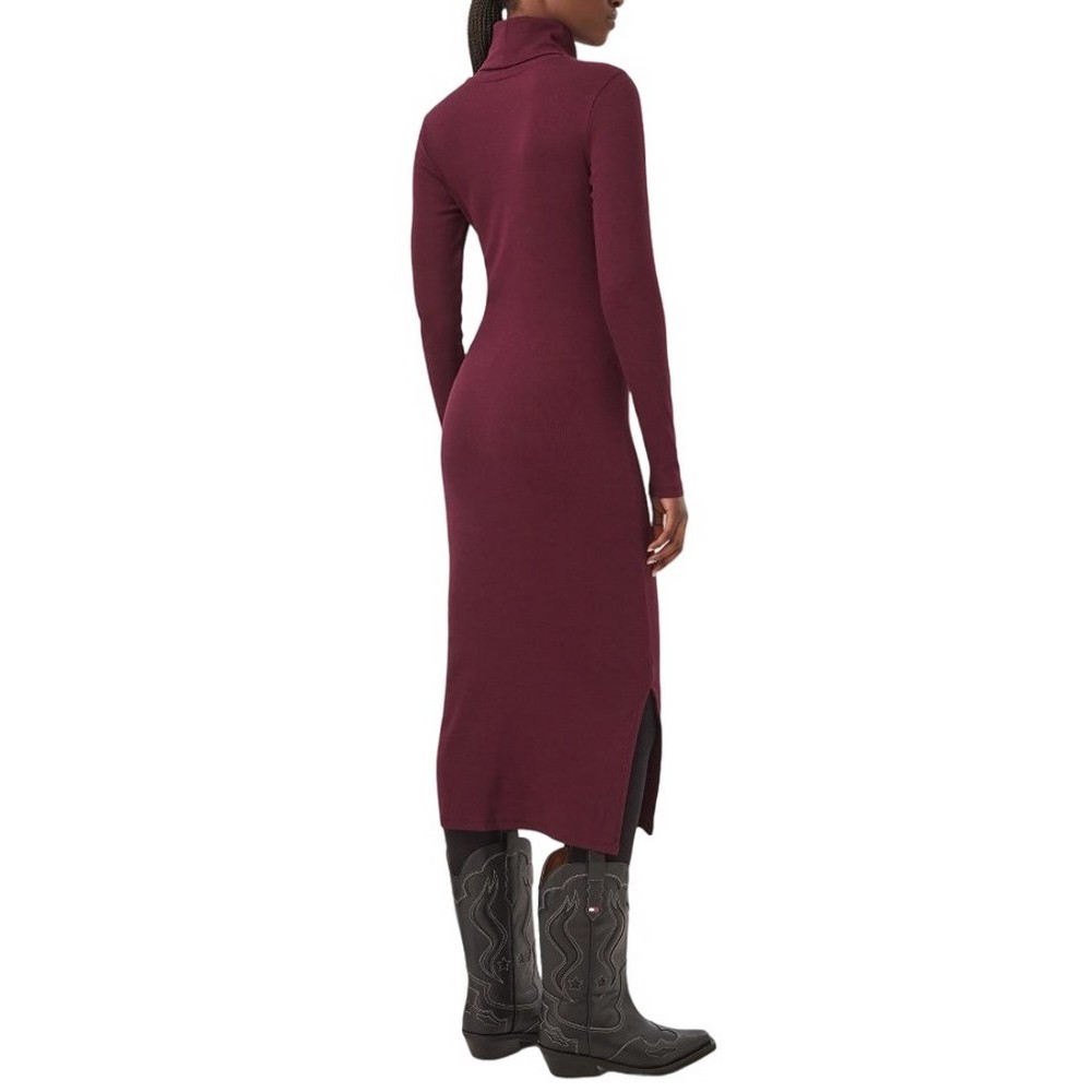 TOMMY JEANS TURTLNCK BODYCON MIDI DRESS ΦΟΡΕΜΑ ΓΥΝΑΙΚΕΙΟ BERRY