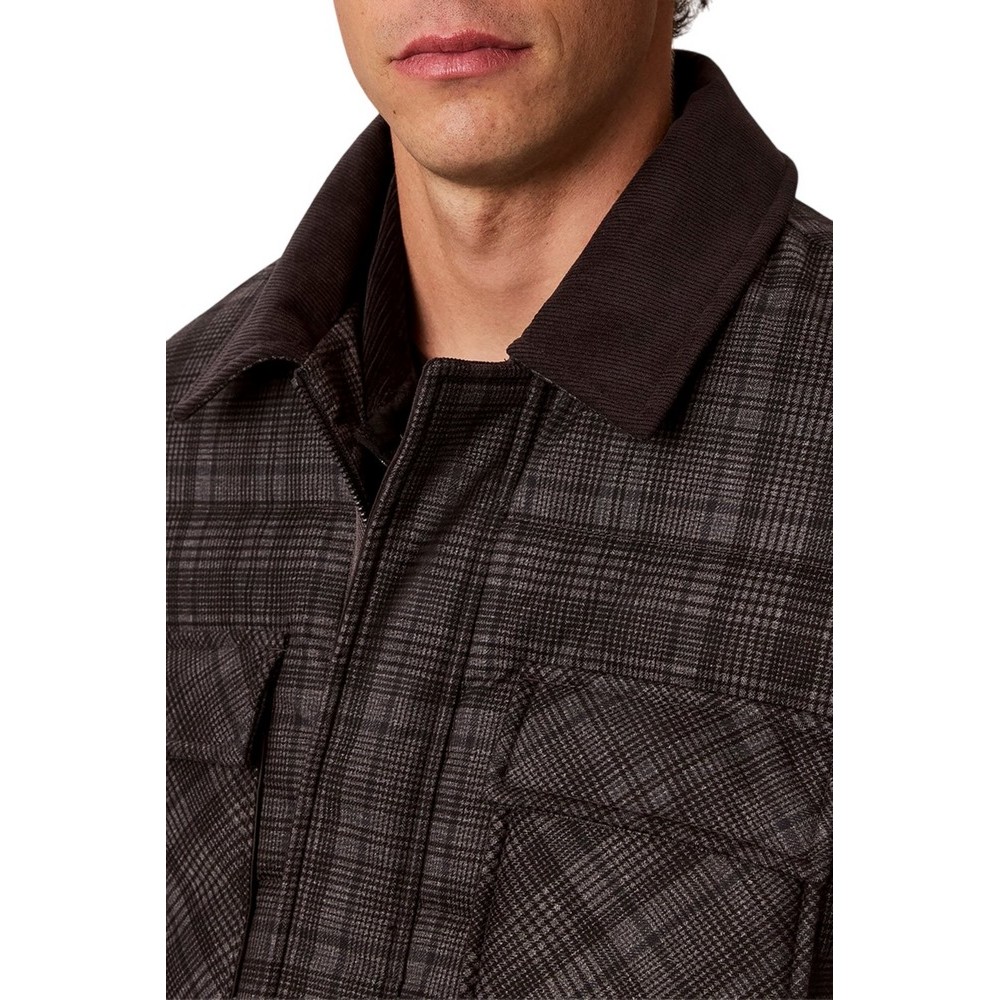 CALVIN KLEIN JEANS PRINTED PLAID PUFFER JKT ΜΠΟΥΦΑΝ ΑΝΔΡΙΚΟ BLACK/GREY