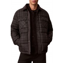 CALVIN KLEIN JEANS PRINTED PLAID PUFFER JKT ΜΠΟΥΦΑΝ ΑΝΔΡΙΚΟ BLACK/GREY