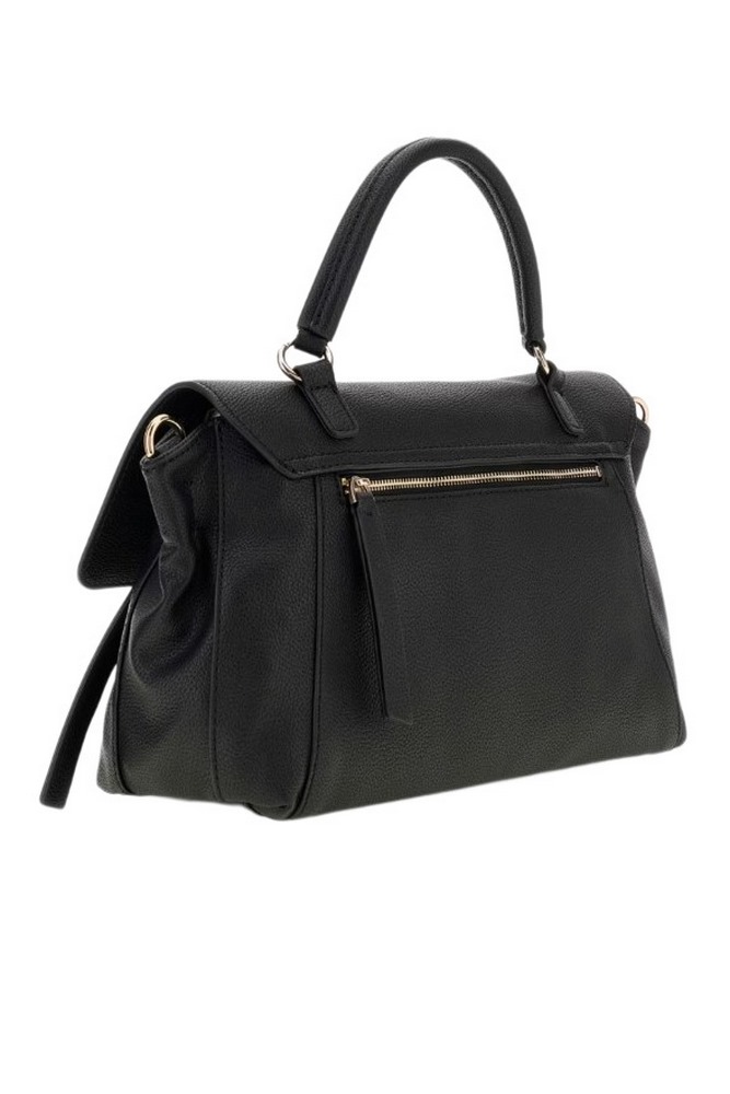 GUESS DEVON TOP HANDLE FLAP ΤΣΑΝΤΑ ΓΥΝΑΙΚΕΙΑ BLACK