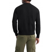 GUESS JEANS LS CN GUESS J PATCH SWTR ΠΛΕΚΤΟ ΑΝΔΡΙΚΟ BLACK