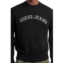 GUESS JEANS LS CN GUESS J PATCH SWTR ΠΛΕΚΤΟ ΑΝΔΡΙΚΟ BLACK
