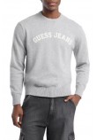 GUESS JEANS LS CN GUESS J PATCH SWTR ΠΛΕΚΤΟ ΑΝΔΡΙΚΟ GREY