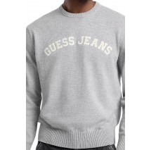GUESS JEANS LS CN GUESS J PATCH SWTR ΠΛΕΚΤΟ ΑΝΔΡΙΚΟ GREY