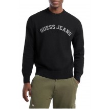 GUESS JEANS LS CN GUESS J PATCH SWTR ΠΛΕΚΤΟ ΑΝΔΡΙΚΟ BLACK