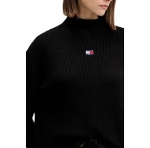 TOMMY JEANS MOCKNECK BADGE SWEATER ΜΠΛΟΥΖΑ ΠΛΕΚΤΗ ΓΥΝΑΙΚΕΙΑ BLACK