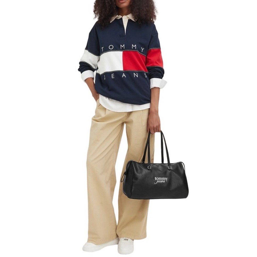 TOMMY JEANS BOLD SCRIPT TOTE ΤΣΑΝΤΑ ΓΥΝΑΙΚΕΙΑ BLACK