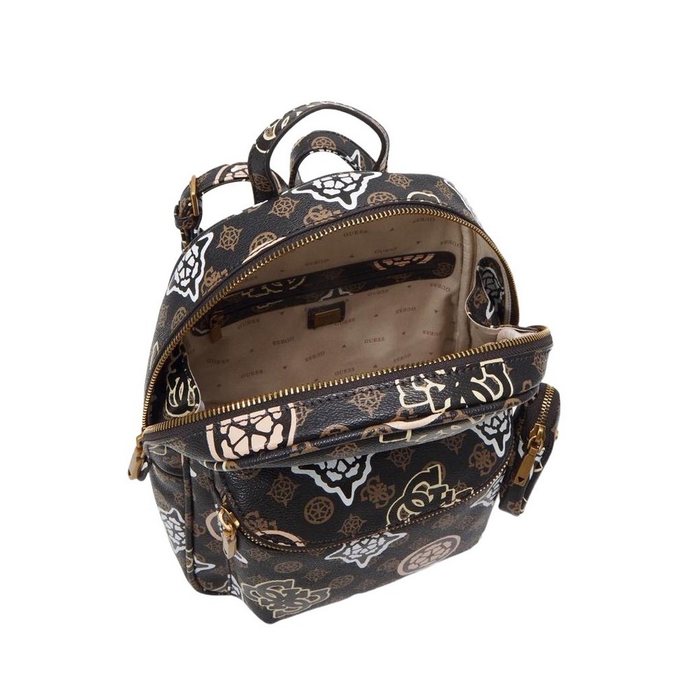 GUESS HOUSE PARTY LARGE BACKPACK ΤΣΑΝΤΑ ΓΥΝΑΙΚΕΙΑ BROWN