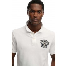 SUPERDRY D2 CREST POLO T-SHIRT ΜΠΛΟΥΖΑ ΑΝΔΡΙΚΗ WHITE