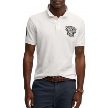 SUPERDRY D2 CREST POLO T-SHIRT ΜΠΛΟΥΖΑ ΑΝΔΡΙΚΗ WHITE