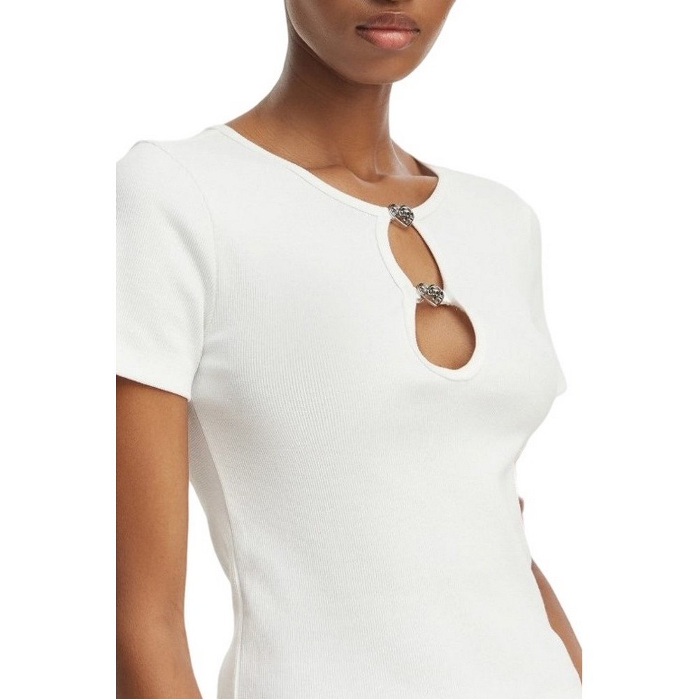 HUGO BOSS JERSEY T-SHIRT DIHEART B ΤΟΠ ΓΥΝΑΙΚΕΙΟ WHITE