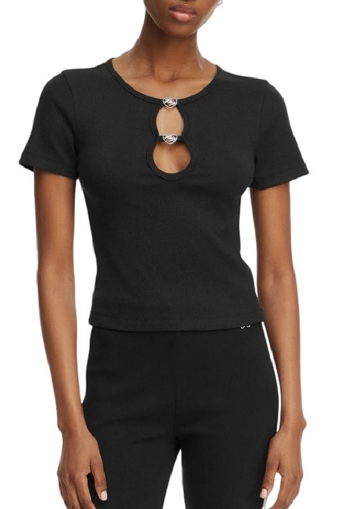 HUGO BOSS JERSEY T-SHIRT DIHEART B ΤΟΠ ΓΥΝΑΙΚΕΙΟ BLACK