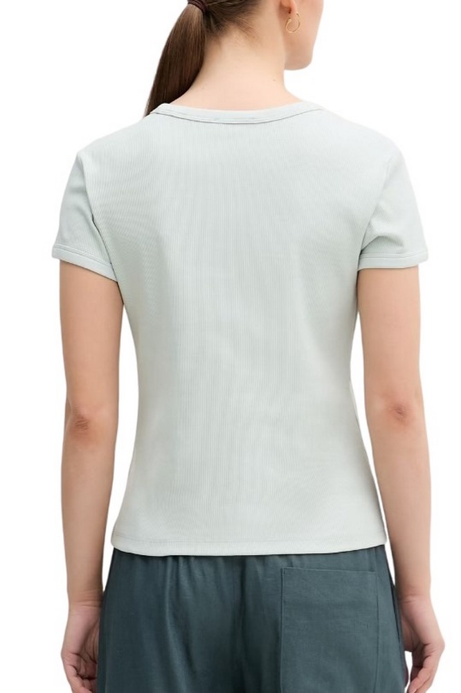 CALVIN KLEIN JEANS SS 2X2 BABY RIB LOGO BABY T-SHIRT ΜΠΛΟΥΖΑ ΓΥΝΑΙΚΕΙΑ MINT