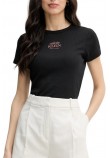 CALVIN KLEIN JEANS SS 2X2 BABY RIB LOGO BABY T-SHIRT ΜΠΛΟΥΖΑ ΓΥΝΑΙΚΕΙΑ BLACK
