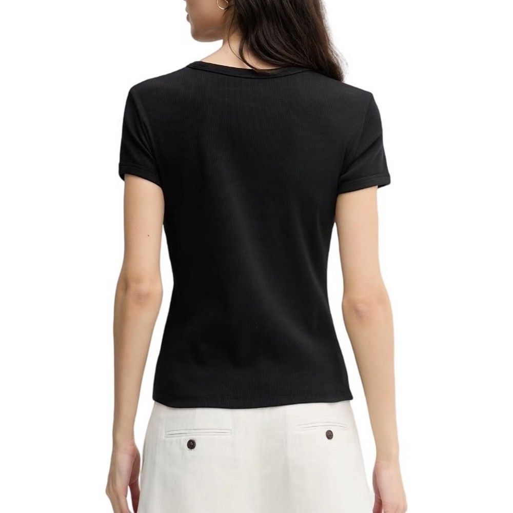 CALVIN KLEIN JEANS SS 2X2 BABY RIB LOGO BABY T-SHIRT ΜΠΛΟΥΖΑ ΓΥΝΑΙΚΕΙΑ BLACK