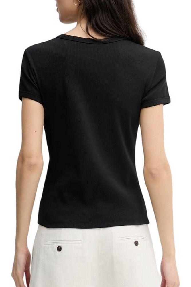 CALVIN KLEIN JEANS SS 2X2 BABY RIB LOGO BABY T-SHIRT ΜΠΛΟΥΖΑ ΓΥΝΑΙΚΕΙΑ BLACK