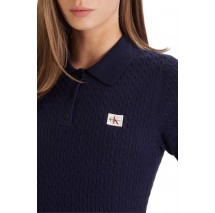 CALVIN KLEIN JEANS MICROCABLE MINI DRESS ΦΟΡΕΜΑ ΓΥΝΑΙΚΕΙΟ DARK BLUE