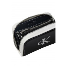 CALVIN KLEIN CONTRAST CK MEDIUM ZIP AROUND ΠΟΡΤΟΦΟΛΙ ΓΥΝΑΙΚΕΙΟ BLACK
