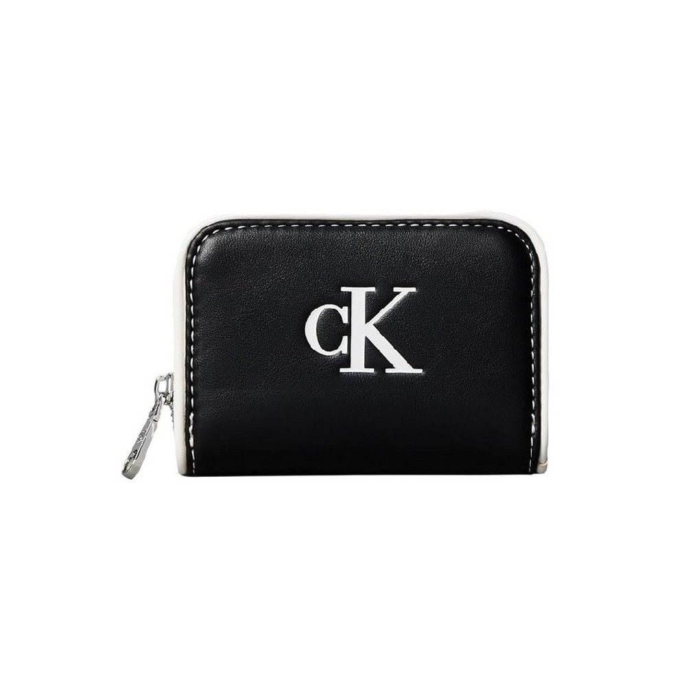 CALVIN KLEIN CONTRAST CK MEDIUM ZIP AROUND ΠΟΡΤΟΦΟΛΙ ΓΥΝΑΙΚΕΙΟ BLACK