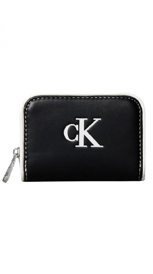 CALVIN KLEIN CONTRAST CK MEDIUM ZIP AROUND ΠΟΡΤΟΦΟΛΙ ΓΥΝΑΙΚΕΙΟ BLACK