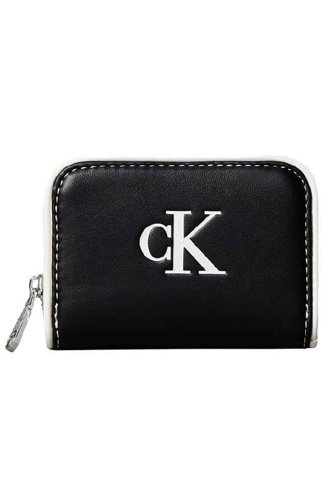 CALVIN KLEIN CONTRAST CK MEDIUM ZIP AROUND ΠΟΡΤΟΦΟΛΙ ΓΥΝΑΙΚΕΙΟ BLACK