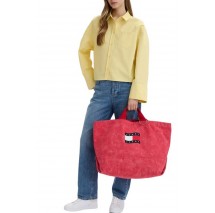 TOMMY JEANS WAVE FLAG MED TOTE ΤΣΑΝΤΑ ΓΥΝΑΙΚΕΙΑ RED