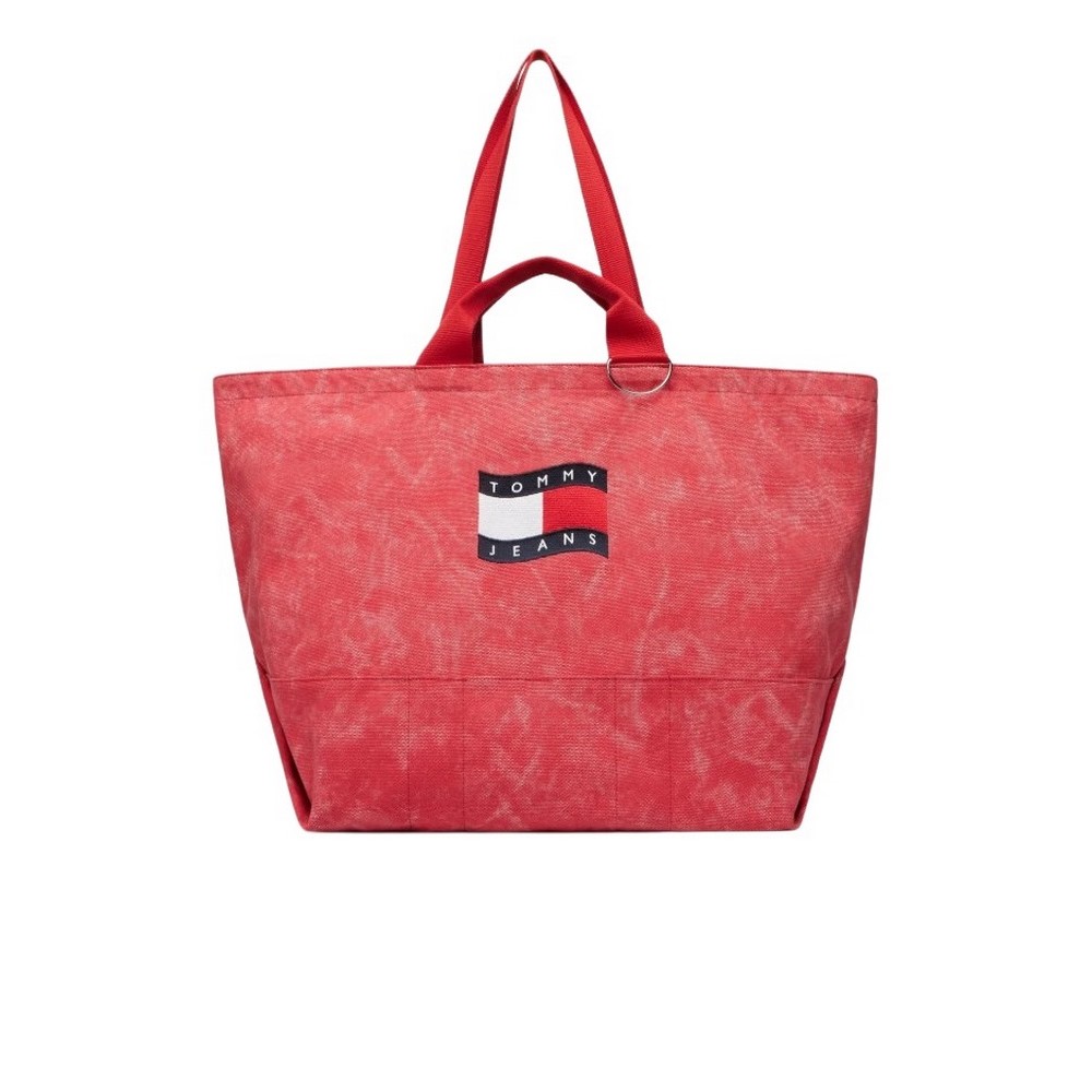 TOMMY JEANS WAVE FLAG MED TOTE ΤΣΑΝΤΑ ΓΥΝΑΙΚΕΙΑ RED