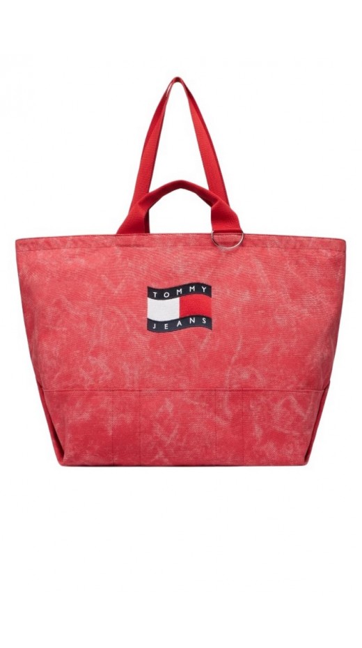 TOMMY JEANS WAVE FLAG MED TOTE ΤΣΑΝΤΑ ΓΥΝΑΙΚΕΙΑ RED