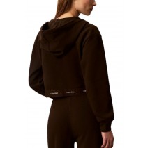CALVIN KLEIN JEANS LS TERRY LOGO WAIST CROPPED FZ ΖΑΚΕΤΑ ΓΥΝΑΙΚΕΙΑ COFFEE