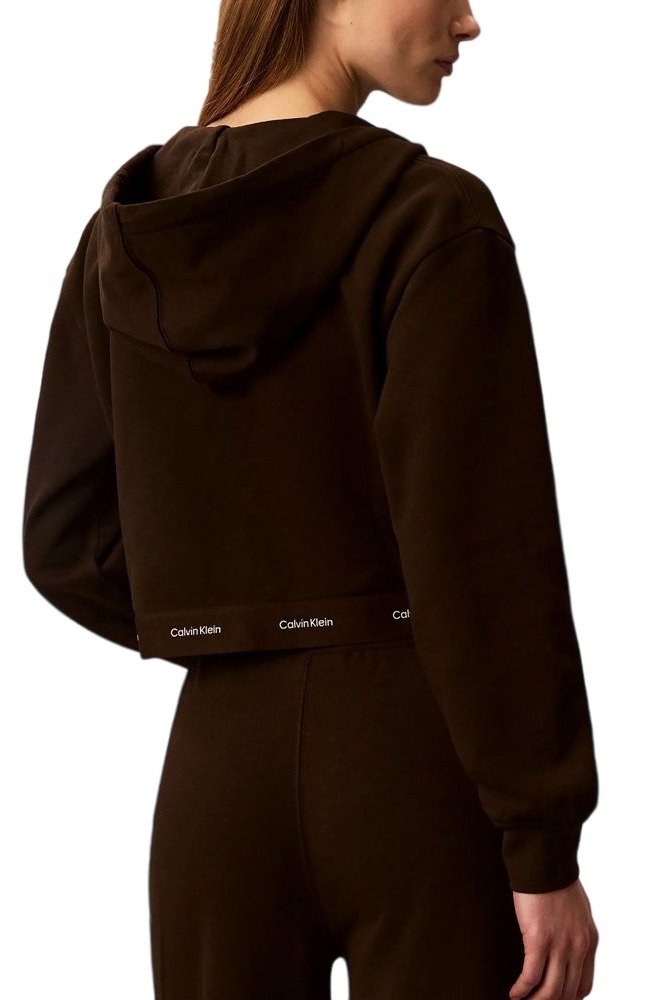 CALVIN KLEIN JEANS LS TERRY LOGO WAIST CROPPED FZ ΖΑΚΕΤΑ ΓΥΝΑΙΚΕΙΑ COFFEE