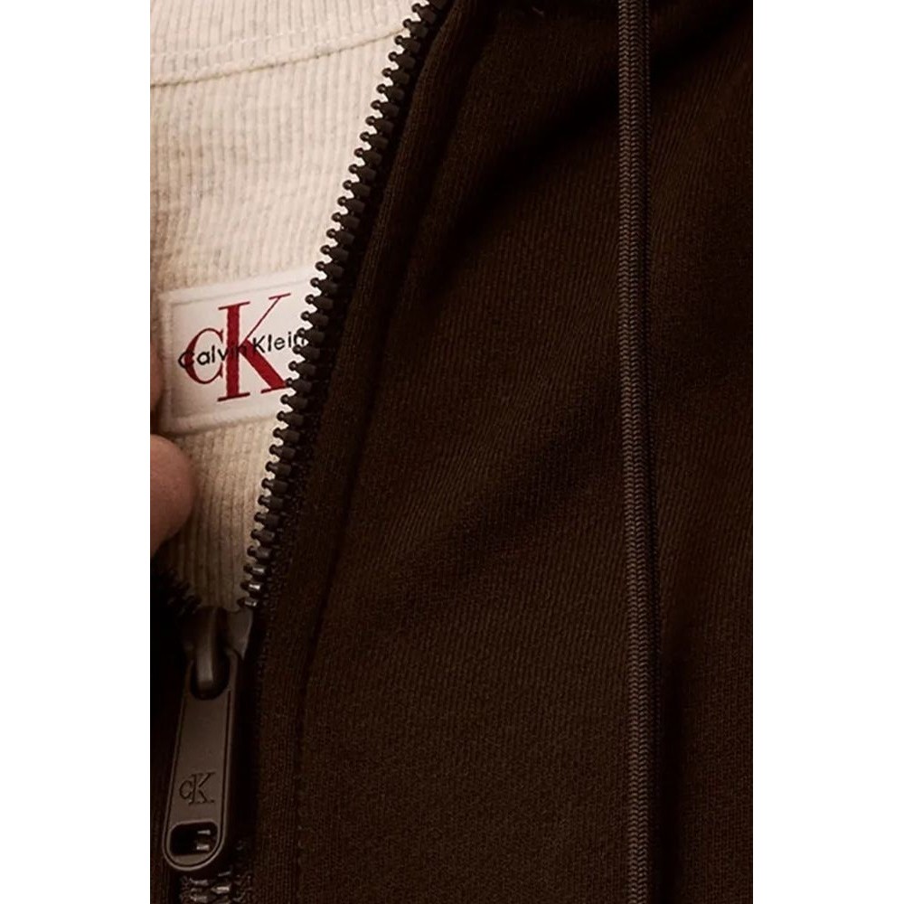 CALVIN KLEIN JEANS LS TERRY LOGO WAIST CROPPED FZ ΖΑΚΕΤΑ ΓΥΝΑΙΚΕΙΑ COFFEE