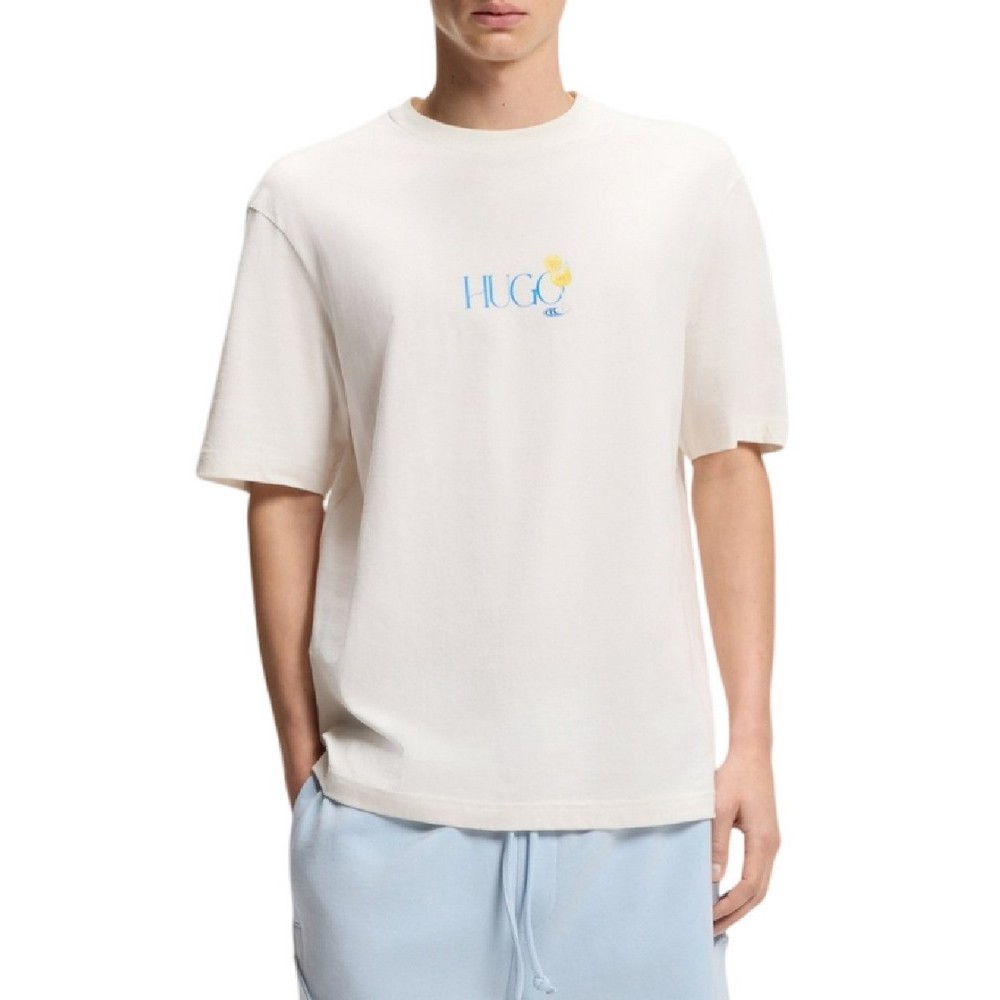 HUGO BOSS JERSEY NULAXO T-SHIRT ΜΠΛΟΥΖΑ ΑΝΔΡΙΚΗ OFF WHITE