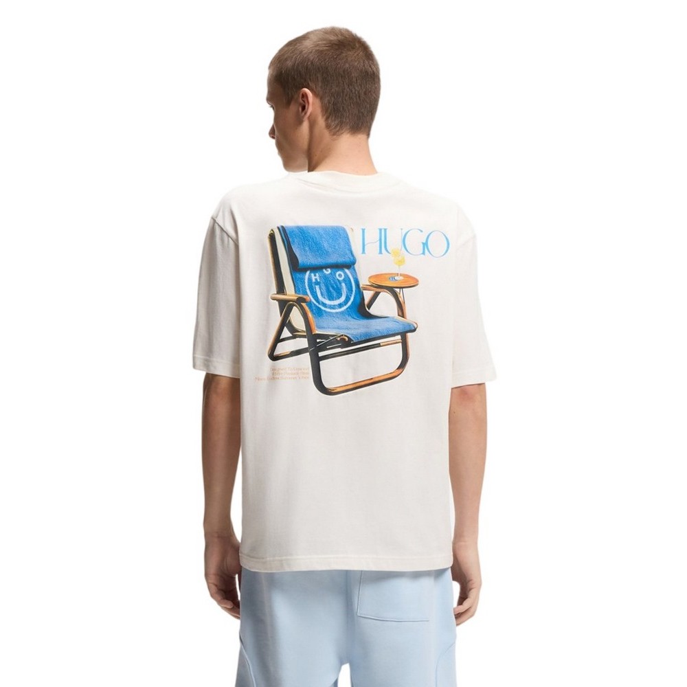 HUGO BOSS JERSEY NULAXO T-SHIRT ΜΠΛΟΥΖΑ ΑΝΔΡΙΚΗ OFF WHITE