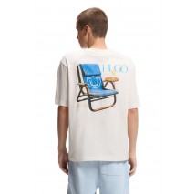 HUGO BOSS JERSEY NULAXO T-SHIRT ΜΠΛΟΥΖΑ ΑΝΔΡΙΚΗ OFF WHITE