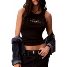 CALVIN KLEIN JEANS CONTOUR 2X2 RIB GRAPHIC TANK ΤΟΠ ΓΥΝΑΙΚΕΙΟ BLACK