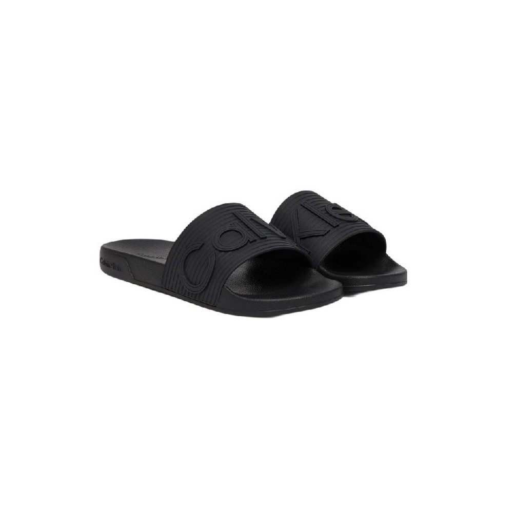CLAVIN KLEIN ESS SLIDE TEXTURE ΠΑΝΤΟΦΛΑ ΑΝΔΡΙΚΗ BLACK/BLACK