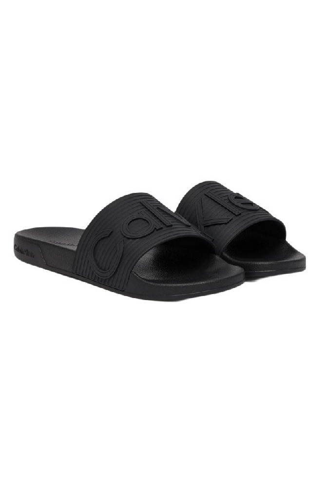CLAVIN KLEIN ESS SLIDE TEXTURE ΠΑΝΤΟΦΛΑ ΑΝΔΡΙΚΗ BLACK/BLACK